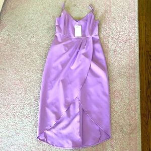 Purple Cocktail Dress with Slit